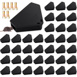 Qualirey 48 Pcs Mice Station with Keys Mouse Bait Stations Waterproof Mice Stations Outdoor Mice Traps Bait Boxes for Mice Indoor Outdoor, Bait Not Included, Suitable for Small Mice (Black)