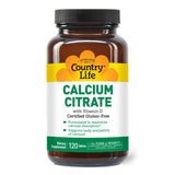 Country Life Calcium Citrate with Vitamin D, 120 Tablets, Certified Gluten Free, Certified Vegan, Certified Halal, Non-GMO Verified