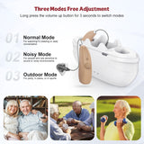 QUEP Bluetooth Hearing Aids with APP Control, Digital Hearing Aids for Seniors Adults Rechargeable with Noise Cancelling, Personalized Hearing Test, Feedback Control,BTE, Call Up