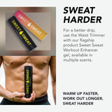 Sweet Sweat Waist Trimmer - Black/Yellow Logo | Premium Waist Trainer Belt for Men & Women (Large)