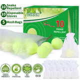 USKICH 10 Pack Snake Away Repellent, Snake Repellent Balls for repelling Snakes Rats and Other Pests, for Yard Lawn Garden Camping Fishing, Natural Plant Formula Pest Insect Control(Recipe Upgrade)…