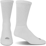 Doctor's Choice Diabetic Socks for Men, Seamless Crew Socks with Non-Binding Top, Provides Extra Comfort for Gout, 4-Pairs, White, X-Large, Size 13-15