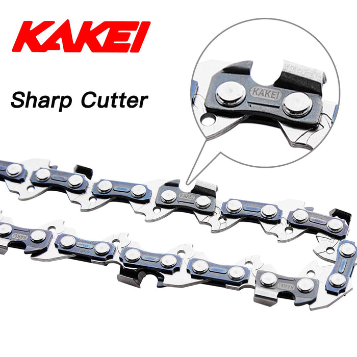 KAKEI 20 Inch Chainsaw Chain 3/8" Pitch, 050" Gauge, 72 Drive Links Fits Stihl MS 271, Husqvarna, Poulan and More- E72, 33RS72 (3 Chains)