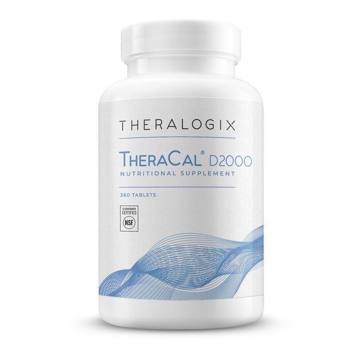 Theralogix TheraCal D2000 - Bone Health Support Supplement with Calcium, Magnesium, Vitamin D3, Vitamin K2 & Boron* - 90-Day Supply - NSF Certified - 360 Tablets