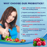 Probiotics for Women & Men - 100 Billion Plus Digestive Enzymes & Prebiotics, Highest Potency 3-in-1 Complete Probiotics for Digestive Health, Weight Management, Immune Support