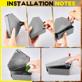 Qualirey 24 Pcs Mice Station with Keys Mouse Bait Stations Waterproof Mice Stations Outdoor Mice Traps Bait Boxes for Mice Indoor Outdoor, Bait Not Included, Suitable for Small Mice (Gray)