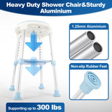 Fuairmee 360 Degree Rotating Shower Chair 350lbs, Tool Free Adjustable Shower Chair for Inside Shower, Shower Tub Chair with Storage Tray, Swivel Shower Stools for Seniors, Injured, Handicap