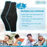 REVIX XL Neck Gel Ice Packs Cervical Ice Packs for Neck Pain Relief, Sports Injuries, Swelling & Inflammation, Hot Cold Gel Packs Reusable for Surgery Recovery, Black 2 Packs