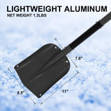 CARTMAN 32.5 Inch Folding Emergency Snow Shovel 3 Piece Aluminum Lightweight Portable Sport Utility Shovel for Car Trunk Camping Garden Beach, Black