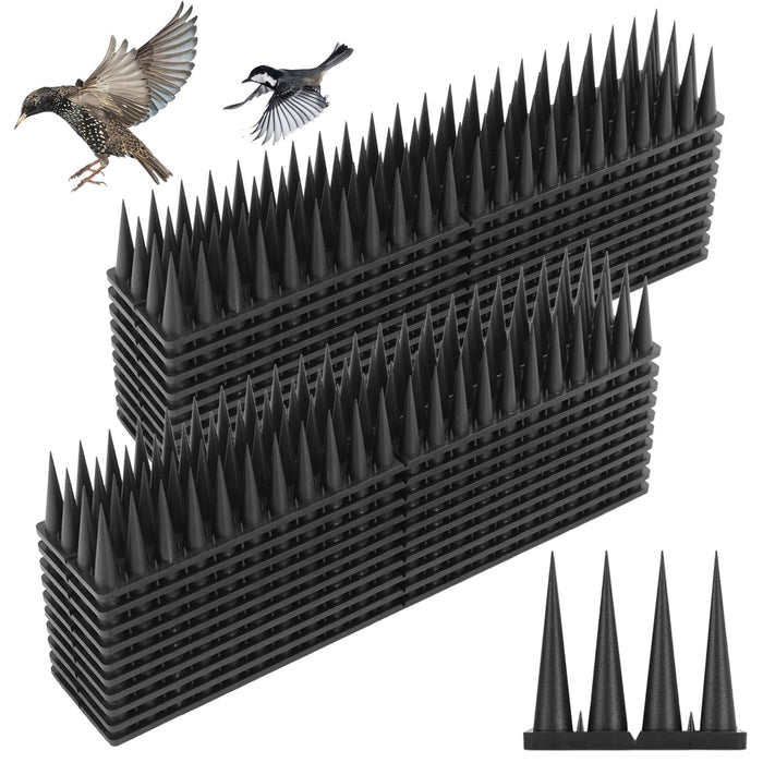 Bird Spikes, 20 Pack Bird Deterrent Spikes for Squirrel Cat Raccoon Animal, Pigeon Spikes for Outside Fences and Roofs to Keep Birds Away