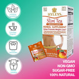 Hyleys Slim Tea Mango Flavor - Weight Loss Herbal Supplement Cleanse and Detox - 25 Tea Bags (12 Pack)