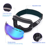 EXP VISION Snowboard Ski Goggles Men Women Youth, Anti Fog OTG Winter Snow Goggles Spherical Detachable Lens