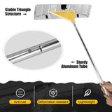 Goplus Snow Roof Rake, 25-Inch Blade 20 FT Extension Snow Shovel for Snow Removal w/Wheels Anti-Slip Handle, Ideal for Roof Car, Heavy Duty Aluminum