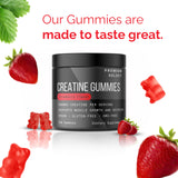 Premium Select Creatine HCL Gummies for Men & Women Pre Workout Gummy Low Sugar - Vegan - Gluten Free - 5g Creatine Per Serving - Bodybuilding Recovery Supplement to Increase Muscle Gain and Strength