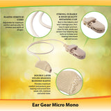 Ear Gear Micro Mono – Protect Hearing Aids or Hearing Amplifiers from Dirt, Sweat, Moisture, Loss, Wind – Fits Hearing Instruments up to 1”