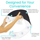 Vive Toilet Seat Cushion (Soft Cushioned Foam) - Easy Clean Soft Padded Bathroom Attachment - Elongated, Standard Seats - Comfort and Support Donut for Handicap, Adults (4" Cushioned Foam, White)