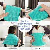 Extra Large Heating Pad for Back Pain Relief & Cramps - King Size Heat pad 17" x 33" - Heating Pad XXXL with 10 Heat Settings 6 Timer Auto Shut Off - Upgrade Hot Pad Washable （Green）