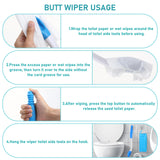 Jhua Foldable Toilet Aids for Wiping Portable Bidet Sprayer Bottle Set, Long Reach Bottom Buddy Wiping Aid Butt Buddy Wiper Tool with Carrying Bag Hook, Comfort Personal Hygiene Care for Home Travel