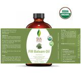 SVA Organics FIR Balsam Essential Oil Organic USDA 4 Oz with Dropper 100% Pure Natural Unrefined Premium Therapeutic Grade Oil