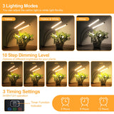 bseah Grow Light Plant Lights for Indoor Plants, Full Spectrum Plant Grow Lights, 10 Dimmable Levels Auto ON & Off with 3/9/12H Timer