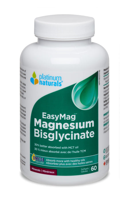 Platinum Naturals EasyMag Magnesium Bisglycinate, 60 Softgels
