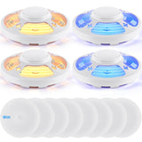 Kittmip 4 Pcs Flea Traps with 8 Sticky Discs for Inside Your Home Bug Killer Safe Flea Light Trap Safe to Pets and Kids Mosquito Trap Gnat Traps for UV Night Light Bug Catcher Attractant (White)