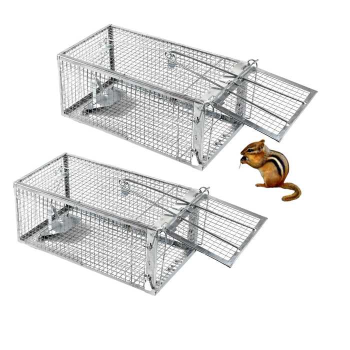 Chipmunk Trap -2 Pack, Squirell and Rat Trap Cages That Works, Humane Mouse Trap for Home | Catch and Release | Reusable and Durable | No Kill Animal Trap | for Inside Home and Outdoor Use