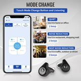 Bluetooth Hearing Aids for Seniors Rechargeable with Noise Cancelling APP Control Wireless Music Stream Hand-free Phone Call,Mode Change, Noise Reduction (charcoal black)