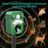 RibRave Ultrasonic Animal Repeller Solar Powered Racoon Skunk Bird Cat Deer Pest Repellent Animal Deterrent with Motion Activated Yard Keep Animals Out of Garden