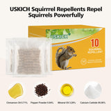 10Pack Squirrel Repellent Outdoor, Chipmunk Repellent Outdoor,Rodent Repellent,Squirrel Repellent for Attic and Cars Engines, Ultra Powerful Squirrel Deterrent Keep Squirrels Out of Garden
