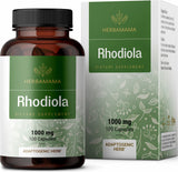 HERBAMAMA Rhodiola Rosea Capsules - Organic Rhodiola Rosea Herb Supplement - Rhodiola Root Pills - 1000mg, 100 Caps