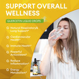 Quercetin Liquid Drops - Quercetin Supplements 1000mg - 4X Stronger Than Pills & Capsules - 5 in 1 Quercetin with Bromelain Elderberry Vitamin for Immunity Health Respiratory Health Skin Care- 2 Fl Oz