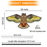 Flerigh Bird Hawk Flying Kite with Pole Crop Protector Bird Scare Flying Kite with 4m Pole - Owl Kite