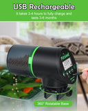 Petbank Automatic Fish Feeder - Rechargeable Timer Fish Feeder with USB Charger Cable, Fish Food Dispenser for Aquarium or Fish Tank (CY-009 Black)