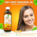 Egyptian Fenugreek Oil (17.64oz / 500ml) 100% Natural Pure for Hair Growth,Skin Health & Improves Digestion Cold Pressed Essential Oils Organic Natural Undiluted Massage Premium Quality (Methi)