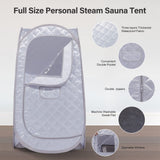 Smartmak Portable Steam Sauna Tent, Full Body Personal Home Spa, Lightweight Foldable Steam Room for Detox Therapy, Steamer NOT Included (L 31.5” * W 31.5” * H 55.2” Grey)