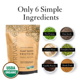 Truvani Organic Vegan Protein Powder Peanut Butter - 20g of Plant Based Protein, Powder, Pea for Women and Men, Vegan, Non GMO, Gluten Free, Dairy Free (20 Servings)