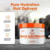 Genius Electrolytes Powder Drink Mix, Orange Fizz, 30 Servings - Natural Hydration Booster & Endurance Supplement with Potassium, Magnesium & Zinc - Sugar Free & No Artificial Sweeteners or Dyes