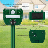 1Pcs Ultrasonic Animal Repellent Outdoor Solar Animal Repeller Waterproof with Motion Detection&Strobe Flashing Light Sensor for Cat,Deer,Skunk Repellent Devices Deterrent for Yard