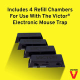 Victor Chambers – 4 Pack M250S-RF4 Indoor Electronic Mouse Trap Disposable Refill Chambe, 4, Black