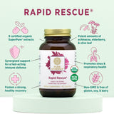 PURE SYNERGY Rapid Rescue | Organic Immune Support Capsules | Herbal Immune Supplement with Echinacea, Elderberry, and Olive Leaf Extracts| for Immediate Immune Support (42 Capsules)