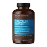 Amazon Elements Calcium Complex with Vitamin D, 250 mg Calcium (3 per Serving), Vegan, 195 Capsules (Packaging may vary), Supports Strong Bones and Immune Health