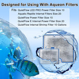 16 Pack Filter Cartridge and 8 Pack Ammonia Reducer Filter Pads for Aqueon, Medium Replacement Cartridges for QuietFlow LED PRO Power Filter Size10/Power Filter Size10/E Internal Power Filter Size20