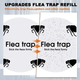 Kittmip 4 Pieces Flea Traps with 8 Sticky Disc 12 Bulbs 4 Electric Wires Flea Traps for Inside Your Home Safe Flea Light Trap for Indoor Safe to Pets and Kids (White, Gray)