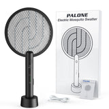 PALONE Electric Fly Swatter 4000V Bug Zapper Racket 2 in 1 Fly Swatter with 1200mAh Battery Rechargeable Mosquito Killer Lamp with 3 Layers Safety Mesh for Indoor and Outdoor (Black)