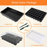 Gardzen 5-Set Seed Starter Tray Kits, Plant Germination Trays, Seed Starting Trays with Dome and Base (40-Cell Per Tray)