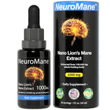 Nano Lions Mane Extract | Ultra Clear | Premium Brain Supplement for Memory and Focus | Instant Absorption | Made with Nanotechnology | for Adults | 1 Fl oz
