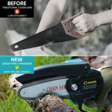 Saker Mini Chainsaw,Portable Electric Chainsaw Cordless,Small Handheld Chain Saw Pruning Shears Chainsaw for Tree Branches,Courtyard and Garden(SAKER Mini Chainsaw + 2 Batteries)