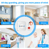 CallToU Caregiver Pager Wireless Call Button Smart Bell Alert System for Elderly Home Patient Seniors Nurse 4 Portable Waterproof Transmitters 1 Plugin Receiver