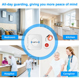 CallToU Caregiver Pager Elderly Alert Call Button for Seniors Smart Patient Call Bell Wireless Emergency Button System Adult Monitors at Home 3 Plugin Receivers 3 Waterproof Portable Transmitters